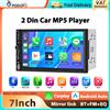 podofo Autoradio Podofo 2Din 7'' con Carplay Wireless, Android Auto, Lettore Multimediale, Bluetooth, FM, SWC, Retroilluminazione Colorata, AUX, EQ, Stereo per Auto