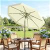 NONE Ombrellone da Giardino e Terrazza Ø 2.7x2.5 m Rotondo con Testa Inclinabile e Protezione dai raggi UV 50+, Beige