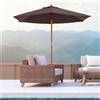 NONE Ombrellone da Giardino 2.5x2.3 m con 6 Stecche a Manovella, in Legno e Poliestere, Marrone