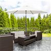 NONE Ombrellone da Giardino 2.6x2.4 m con Manovella e Testa Inclinabile, in Alluminio e Poliestere Beige e Nero