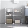 NONE Scarpiera Salvaspazio, Scarpiera da Ingresso in Plastica, Armadio Modulare per Soggiorno e Ingressi, Scaffale Portascarpe, Multiuso 75x37x73cm, Bianco