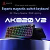 Ajazz Tastiera da Gaming Cablata AJAZZ AK820 V2 con Sensori Hall Magnetici, Layout 75% Hot-Swappable, Polling Rate 8K RT Rapid Trigger, Retroilluminazione RGB, Gasket a 5 Strati