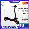 GELEIPU Monopattino Elettrico per Adulti Geleipu Z1 1200W, Velocità Massima 38 MPH, Batteria 48V 20Ah, Pneumatici da 10 Pollici, Design Pieghevole Sportivo