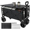 HGTUGO Carrello Pieghevole per Campeggio Resistente 360 ° Carrello da campeggio e spiaggia con ruote girevoli e portabicchieri