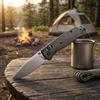 NONE Coltello Tascabile Pieghevole con Manico in Fibra di Carbonio, Lama a Punta Liscia, Portatile per Campeggio, Bushcraft, Multiuso, Strumento di Taglio per Uso Quotidiano
