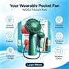 NONE Ventilatore portatile a velocità singola con cordino indossabile, supporto per batterie AA, mini ventilatore tascabile, 4 colori classici, per campeggio, viaggi, attività all'aperto