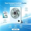 NONE Mini ventilatore da tavolo a quattro colori misti con supporto pieghevole, batteria ricaricabile USB Type-C da 1800 mAh, display digitale silenzioso della velocità, ventilatore portatile per casa,