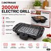 NONE DICTROLUX Griglia Elettrica da Tavolo 2000W con Termostato a 5 Livelli, Griglia BBQ in Acciaio a 3 Altezze con Elemento Riscaldante Rimovibile