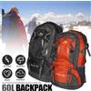 NONE Zaino da trekking in poliestere di grande capacità da 60 litri con spallacci larghi regolabili, tasche multiple, scomparti classificati, zaino da esterno, resistente agli strappi, impermeabile, borsa