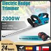 HGTUGO Tagliasiepi Elettrico Brushless 15000RPM Efficiente 520mm 2000W Senza Fili per Potatura Giardino, Utensile Elettrico per Batteria Makita 21V, Spina EU