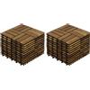 NONE Set di 22 Piastrelle in Legno di Acacia 12x12 Pollici, Motivo a Scacchiera, per Pavimentazione Esterna di Patio, Balcone, Bordo Piscina e Giardino