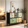 Anajqaqia Cassettiera con 5 cassetti, mobile TV vintage con cassetti, mobiletto con struttura in metallo e superficie in legno per soggiorno, cameretta, corridoio, camera da letto, ingresso, stampa