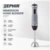 NONE ZEPHIR ZHC87 Frullatore a Immersione 400W 2 Velocità con Asta Staccabile, Lame in Acciaio, Finitura in Gomma, Cavo da 1,9m, Grigio