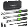taskstar Set di chiavi dinamometriche a cricchetto manuali TaskStar 3 pezzi con impugnatura da 1/4", 3/8", 1/2", 5-210 N.m, doppia scala, precisione elevata ±3%, per riparazione auto, moto e bici