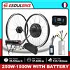 ESOULBIKE Kit Motore Mozzo per Ebike con Batteria 48V 1500W 1000W 500W Cassetta Disco / Freno a V 36V 250W Motore Mozzo Ruota Anteriore Kit di Conversione Bici Elettrica Include Batteria 48V 20Ah