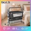 Magic ZC（母婴） Culla Elettrica Automatica per Neonati, Culla Co-Sleeping da Comodino, Lettino a Dondolo a 5 Velocità con Musica Bluetooth, Altezza Regolabile, Anti-Vomito, Cesto Portatile per Neonati con Supporto in
