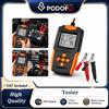 Tester Batteria Auto Podofo LCD Arancione, Analizzatore Caricabatterie, Strumento Diagnostico per Auto/Veicoli Elettrici/Moto/Camion/Veicoli da Costruzione/Batterie Colloidali/Start-Stop/AGM