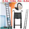 NONE Scala Telescopica con Gancio Staccabile, Scala Estensibile Portatile in Alluminio Resistente 3.2/3.8/5/6.2M, Scala Pieghevole Multiuso con Capacità di Carico 150KG per Tetto RV, Esterni, Casa e Lavoro