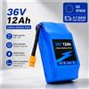 RYOBI Batteria agli ioni di litio 36V 10Ah-20Ah 10S2P ricaricabile con BMS per monopattino autobilanciante elettrico a due ruote, spedizione rapida UE, batteria di ricambio