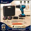 NONE Trapano Avvitatore a Batteria Podofo, Set Cacciavite Elettrico 2 Velocità 21V, Motore Brushless agli Ioni di Litio con 2 Batterie, Martello Rotante e Luce da Lavoro a LED