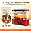 NONE Essiccatore per Alimenti a 5 Ripiani, Spina EU, Temperatura e Timer Regolabili, Strati di Essiccazione Trasparenti, Essiccatore per Frutta, Carne Secca, Snack per Animali Domestici, Verdure e Snack