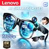Lenovo Occhiali Intelligenti Lenovo AI con Telecamera, Controllo Remoto, Assistente Vocale, Registrazione, Traduttore, Bluetooth Wireless