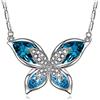 VINATO Collana da donna con farfalla di cristallo blu - Regalo ipoallergenico e senza nichel con confezione regalo