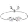 Dacomfy Bracciale in Argento Personalizzato per Donna, Braccialetto Regolabile Love Infinity per Ragazze Donne, Regalo per la Festa della Mamma, Nome Inciso