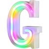 Nordstylee Luci a LED illuminate, lettere al neon per parete, per festa di compleanno, Natale, decorazione di nozze, lettere colorate (G)