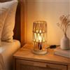 Alpinaluz Lampada da Tavolo Boho Vintage Rustica E27 in Corda di Carta