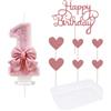 CVDYWDJIE 1 Candela Numero 1 E 1 Set di Inserti per Torta, Candele Scintillanti, Candeline per Torte Dolci, Decorazioni per Torte, Forniture per Feste di Compleanno