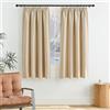 PONY DANCE Tende Corte Oscuranti Termiche per Cucina con Fettuccia | per Camera da Letto, per Finestre Piccole, Tre Diversi Metodi di Sospensione, 2 Pezzi L 140 x A 145 CM, Beige