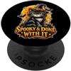 Spooky Black Cat Witch Halloween Moon Spettrale gatto nero strega cappello luna piena Halloween PopSockets PopGrip Adesivo