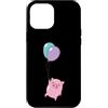Pig piglet sow grunt animal creature nat Custodia per iPhone 12 Pro Max Piggy Mosche con Palloncini