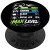 Anime Gaming Sleep Social Life Funny Gam Anime Gaming Livello Massimo Divertente Kawaii Otaku Gamer Uomini Teen Boy PopSockets PopGrip Adesivo