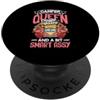 Funny Camping Outdoors & RV Life Apparel Camper Queen Classy Sassy Smart Assy Flamingo PopSockets PopGrip Adesivo