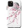 CRAZEELEBAH JAPAN INC Custodia per iPhone 11 Pro Max LINEA MINIMALISTA GIAPPONE SAKURA CHERRY BLOSSOM MOON