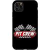 Funny Car Racing Gifts Racing Fans Car E Custodia per iPhone 11 Pro Max Pit Crew - Bandiera rossa a scacchi, per i membri del team
