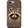 Raccoon Lover Custodia per iPhone 7 Plus/8 Plus Carino procione floreale foresta animale amante
