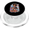 Tech Phleb Nurse and Nursing Phlebotomist Life Afro Woman Proud Black History PopSockets PopGrip per MagSafe