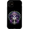 Floral Mexican Halloween Día De Los Muer Custodia per iPhone 11 Messicano Ragazza Anime Giorno Dei Morti Dia De Los Muertos