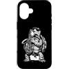 Urban Lover Retro Punk Sarcastic Humorou Custodia per iPhone 16 Divertente sax tartaruga dicendo Jazz Street Performer
