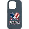 Potential Funny design Custodia per iPhone 15 Pro Uomo Donna P-Ball Pickleball Player Patriotic Design