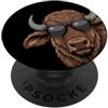 Buffalo Gifts For Men & Women Buffalo fresco con occhiali da sole Yellowstone Wildlife Bisonte PopSockets PopGrip Adesivo