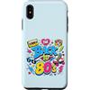 Funny Eighties 80s Costume Party Back to Custodia per iPhone XS Max Cassette Boombox Roller Skate Cube, stile retrò, stile vintage, anni '80