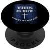 RELIGIOUS CHRISTIAN DESIGN Ecco come combatto la mia battaglia - Croce religiosa cristi PopSockets PopGrip Adesivo