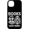 Funny Basset Hound And Book Design Custodia per iPhone 14 Plus Libri E Basset Hounds Divertente Basset Hound