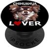 Raf THE ARTIST Designs Chihuahua capelli lunghi Chihuahua Chihuahua Chiwawa a pelo lungo PopSockets PopGrip Adesivo