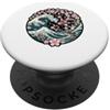 Lakelandwholesale1 Shirt Company Koi Fish Great Wave Cherry Blossom - Disegno grafico giapponese PopSockets PopGrip Adesivo