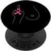 Breast Cancer Awareness Pink Ribbon Supp Nastro rosa per la consapevolezza del cancro al seno del dito medio PopSockets PopGrip Adesivo